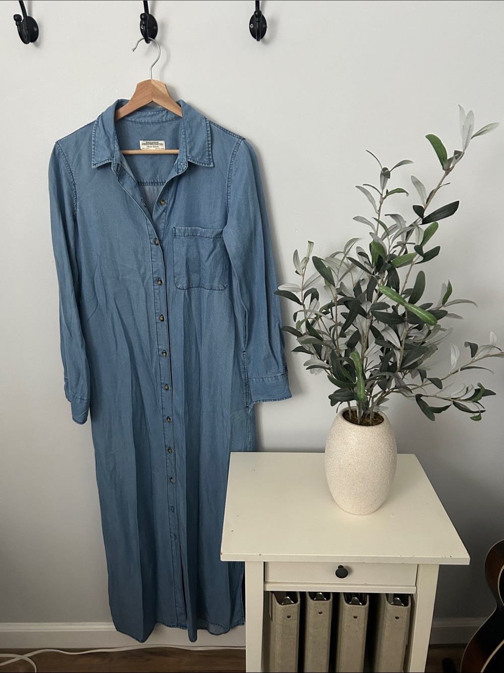 Zara Light Blue Maxi Shirt Dress